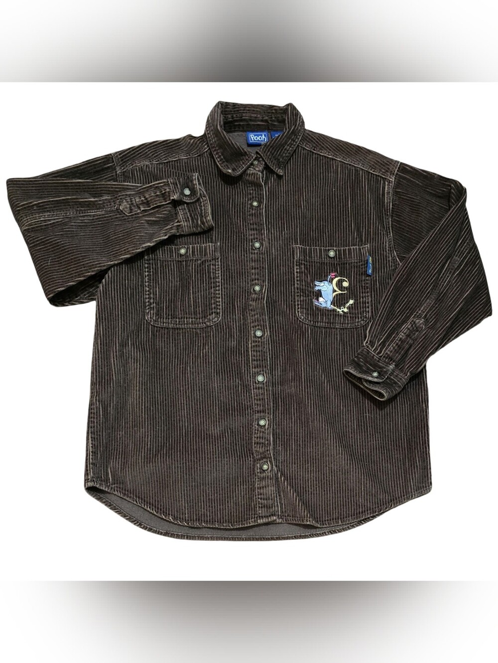 90s Vintage Winnie the Pooh Disney Corduroy Shirt Jacket Embroidered